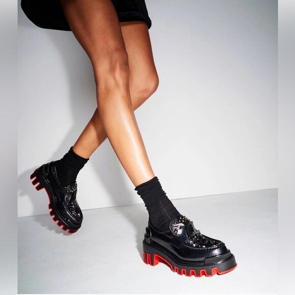 Christian Louboutin x Marvel The Amazing Loubi Patent Leather Loafers Size 37.5 - Picture 2 of 12